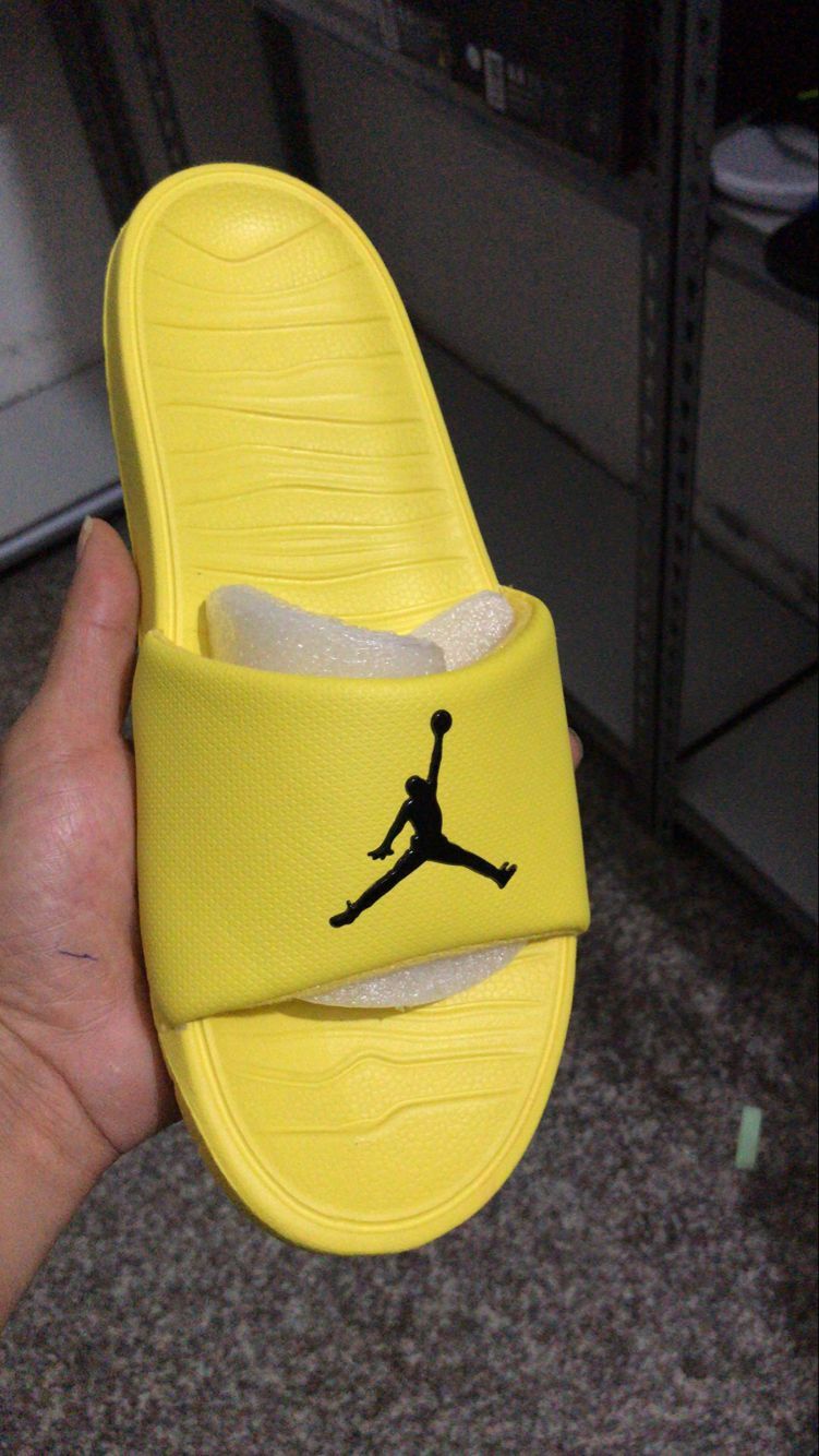 Jordan Break Silde Sandals Yellow Black - Click Image to Close